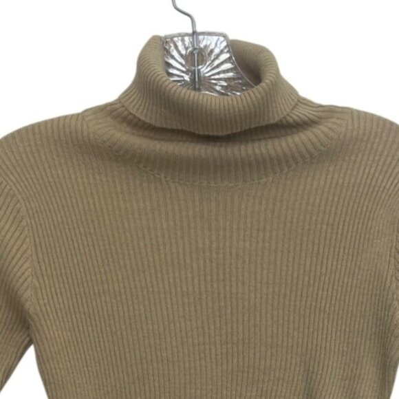 PrettyLittleThing Turtle Neck Knit Sweater Womens Large Petite LP Stone New - Picture 3 of 9